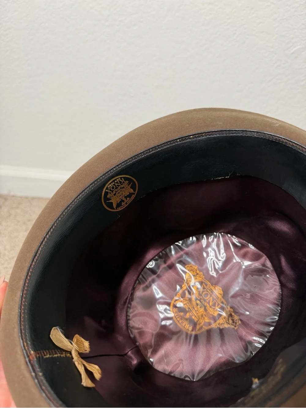 Vintage Knox Black Ivy Fur Felt Derby Hat 7 1/8